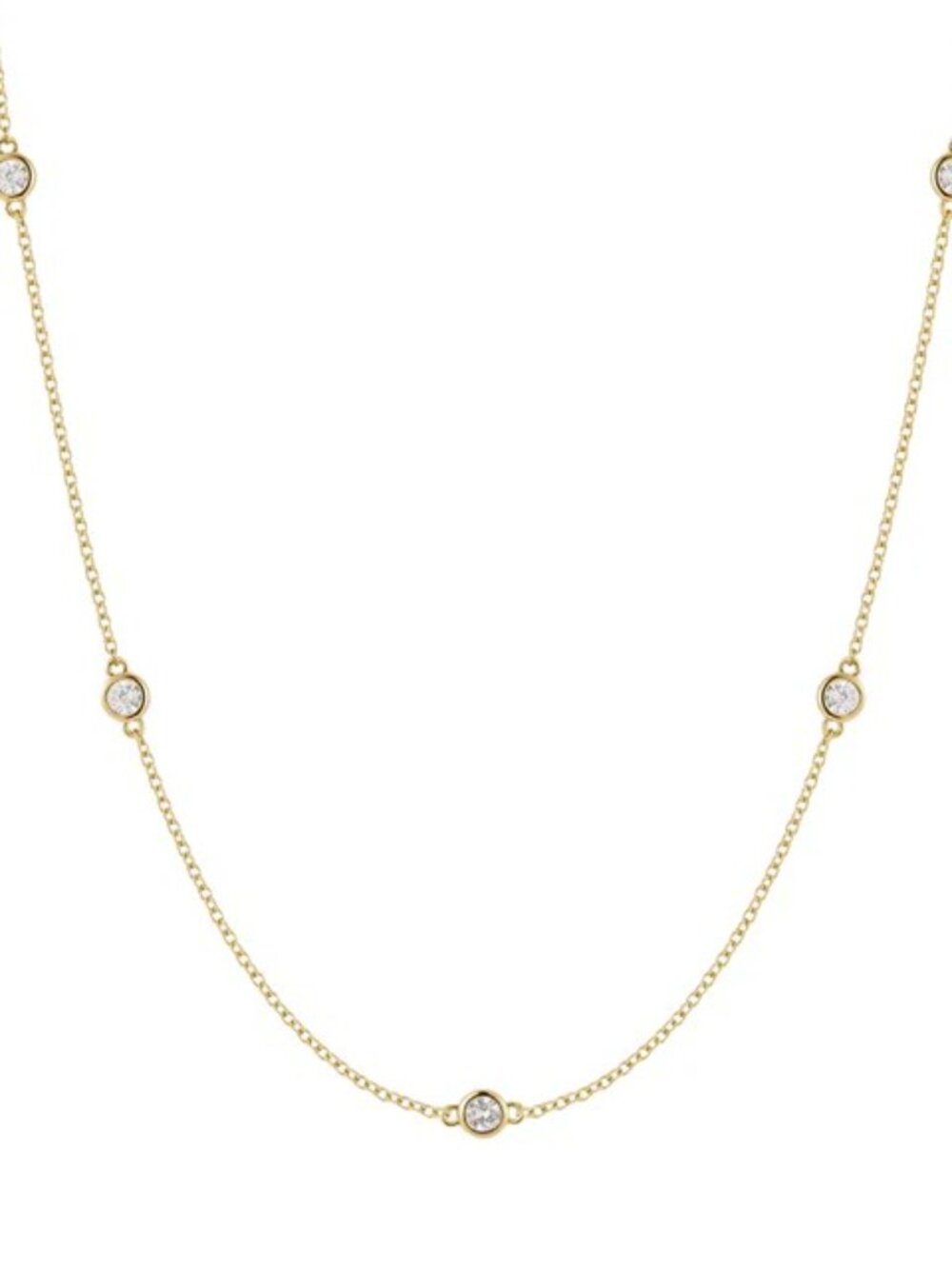 NWT GOLD/CZ STONE NECKLACE